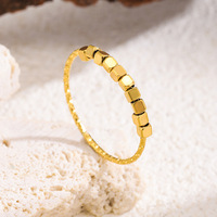 Minimalistischer kleiner quadratischer dünner Ring für Damen, trendiger Schmuck, Edelstahl, PVD-Goldbeschichtung, Schmuck TGJZ4314