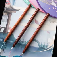 Éventail pliant en bambou translucide, style ancien de la dynastie Han chinoise, technique de peinture par estampage à chaud, avec longue poignée et pompon, pour la danse DIY