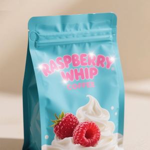 Sac d'emballage de noix en feuille d'aluminium zip-lock de qualité alimentaire personnalisé pochette debout à fermeture éclair sacs de café noir - Product Image 4