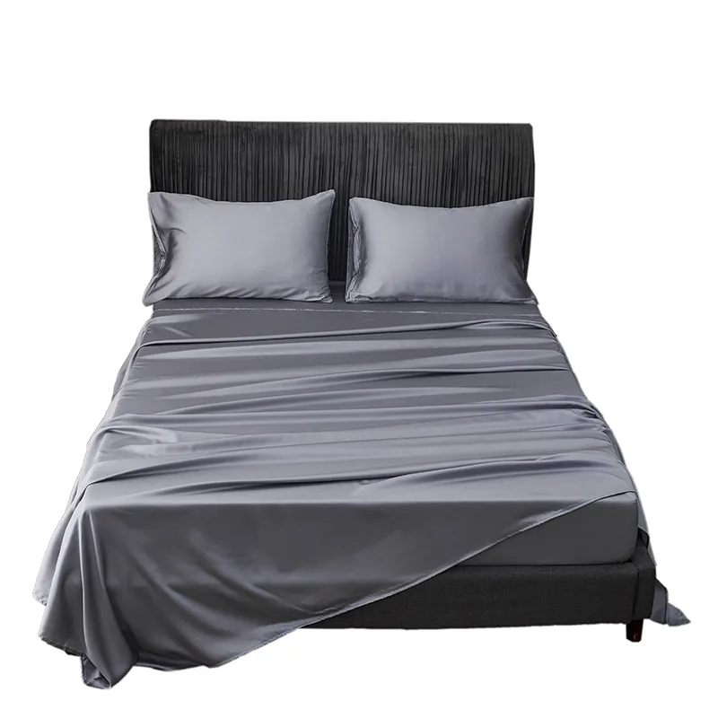 Mellanni juego de sábanas king size-hotel de lujo 1800 cama diseñadores sábanas juego de cama de lujo tamaño queen ropa de cama de satén de seda 4 sábanas