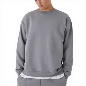 Sweat-shirt unisexe surdimensionné à épaules tombantes en tissu tricoté d'hiver, couleur unie, imprimé par sublimation numérique personnalisée, polyester/coton - Product Image 5