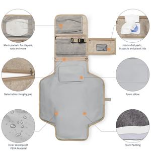 <span class=keywords><strong>Cambiador</strong></span> de Pañales para <span class=keywords><strong>Bebé</strong></span>, Plegable, <span class=keywords><strong>Impermeable</strong></span>, <span class=keywords><strong>Portátil</strong></span>, Tapete para Cambiar Pañales, Bolsa para Pañales Desmontable para Colgar en el Cochecito - Product Image 2