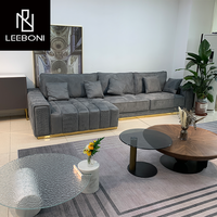 Dernier modèle Canapé de salon de luxe haut de gamme Canapé pour grande maison Meubles en tissu Canapé en forme de L Set Designs