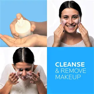 Etiqueta privada toleriane lavagem facial purificação, limpador facial de espuma para pele normal e sensível