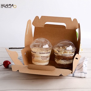 Portable Handle Kraft Paper Takeout <b>Box</b> Custom Printed Foldable Food Packaging <b>Box</b> For Cake Cookie <b>Dessert</b> Snack Gift Packaging - Product Image 6