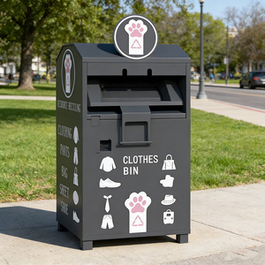 High Quality Outdoor Standing Pressing Type Eco-Friendly Galvanized Steel Clothing <strong>Donation</strong> Recycling Storage <strong>Bucket</strong> - Product Image 1