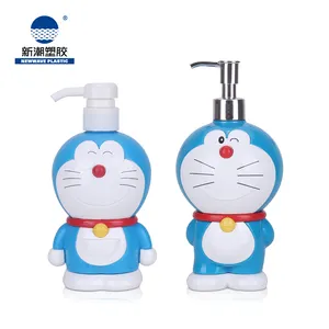 Doraemon 300ml 380ml PETG Plastic Cosmetic Baby Body care bottle for Shower Gel shampoo and body cream with Pump