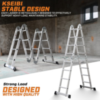 KSEIBI Echelle pliante multifonctionnelle en aluminium, pour usage domestique et industriel, 6 marches