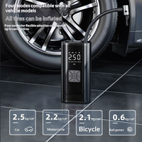 Gonfleur de pneus de voiture électrique portable haute pression, pompe à air sans fil 150 PSI, affichage numérique LCD, arrêt automatique, lumière LED, type C