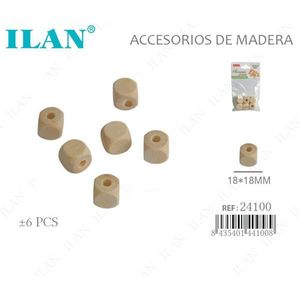 Perline di legno ILAN 18x18mm rotonde per progetti creativi - Product Image 1