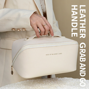 Rose of Na Mon's Land Organisateur de maquillage de voyage multifonctionnel en PU de grande capacité avec compartiment zippé pour femmes 2023 - Product Image 3