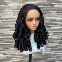 YWhair Perruque en cheveux humains avec dentelle HD 5x5, ondulations souples 'egg roll', double densité, cheveux vierges 3D, pour femmes noires