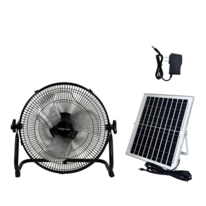 12 Inch Solar Panel 12V 18W Rechargeable <b>AC</b> Motor Adjustable Height Floor <b>Fan</b> 15W 6x2500mA 3 Speed USB 5V Plastic Material Class - Product Image 2