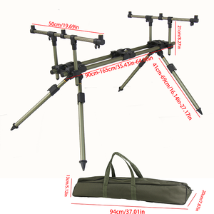 Soporte de Cañas de Pescar Retráctil Ajustable JSFUN, Soporte de Aluminio para <span class=keywords><strong>3</strong></span> Cañas de Pescar - Product Image 2