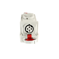 Prise murale industrielle sécurisée 5110, 400V 63A 3P+E IP67, 4 prises, étanche à l'eau et à la poussière, 50/60Hz