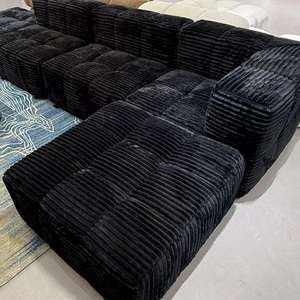 طقم أريكة قابلة للتحويل عالية الجودة مع حشوة إسفنجية، مقعدين بتصميم عصري سهل التجميع - Product Image 6