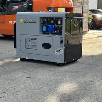 Générateur diesel silencieux refroidi par air 5KVA 5KW 10KVA 10KW, alternateur 100% cuivre à cadre ouvert, portable pour usage domestique, garantie 1 an