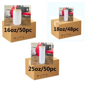 Lata de vidrio de sublimación con tapa de bambú y pajita 16oz 18oz 25oz Almacén de EE. UU. Taza de oso esmerilado Lata de vidrio de sublimación en blanco - Product Image 3