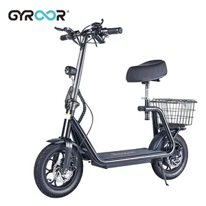 Gyroor stock barato C1 12 ''hierro 350W 36V motor bicicleta eléctrica plegable bicicleta eléctrica de ciudad