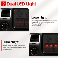 Panneau de commutation à bascule marin 6 gangs 12V, panneau de commutation à bascule LED bleu/rouge pour bateau, voiture, camping-car, allume-cigare et voltmètre