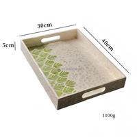 Plateau en coquillage naturel avec motif décoratif brillant - Plateau à fruits, plateau de rangement pour la maison, plateau de rangement de bureau, plateau de haute qualité