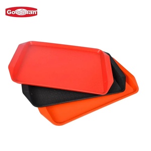 Bandejas de servicio de plástico PP rojo versátiles Bandejas de servicio prácticas multifuncionales para hoteles Buffets y cafeterías-para servir alimentos y bebidas - Product Image 3