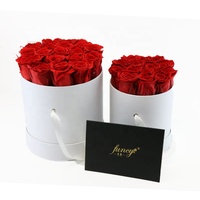 Boîte de roses éternelles artisanales Infinity, petite, luxueuse, écologique, fleurs réalistes, décoration pour mariages, Saint-Valentin