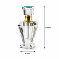 Flacon de parfum en cristal facetté de 6 ml vide, avec bouchon carré à col doré, décanter de luxe pour la décoration intérieure, cadeau, verre transparent WDY-0510