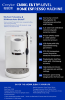 Machine à expresso semi-automatique programmable pour barista à domicile, corps entièrement en alliage d'aluminium, mousseur à lait intégré, OEM