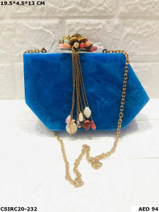 Bolso bandolera de resina exquisitamente hecho a mano de estilo recién llegado de diseñador para novia o noche Estilo de moda estampado de piedra única - Product Image 4