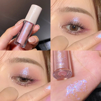 Fard à paupières liquide scintillant en gros sous marque privée, effet diamant irisé, maquillage longue tenue et anti-bavures, cosmétiques en vrac