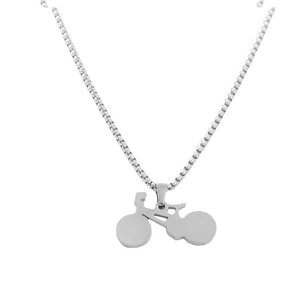 Yunnique – collier avec pendentif en forme de vélo en acier inoxydable pour hommes, design géométrique rétro, cadeau 120135 - Product Image 3