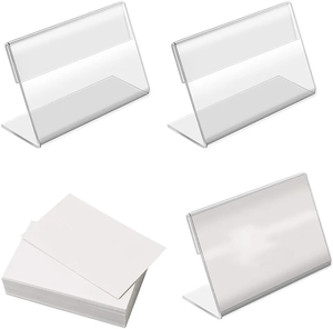 JFM rõ ràng Acrylic dấu hiệu hiển thị chủ với trống nhãn, ngang nghiêng l-hình dạng thẻ tên thẻ giá Thẻ tag nhãn truy cập hàng đầu - Product Image 2