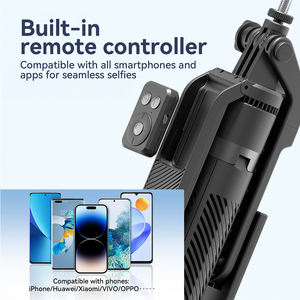 Aleación de aluminio 1,8 m de altura Transmisión en vivo Trípode de piso Soporte Selfie Stick Cuadripod Tetrapod Selfie Stick con anillo de luz - Product Image 6