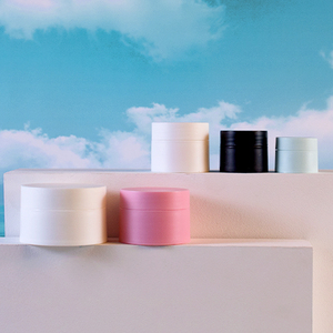 Empty Custom White Matte Black Thick Wall Face Body Cream Frosted Lip Balm Plastic Cosmetic Jar Container