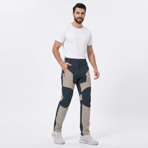 Pantalon de travail homme color block, poids moyen, polyester, imperméable, séchage rapide, plusieurs poches, braguette zippée, style été - Product Image 5