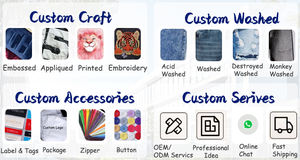 XJYD haute qualité personnalisé <span class=keywords><strong>Beige</strong></span> Argyle Streetwear Jeans hommes Vintage lavé boue sale détresse bord brut Baggy Denim pantalon - Product Image 4