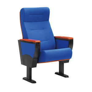 Silla de Auditorio Masao con Estructura Metálica Azul y Asiento Fijo, Mobiliario para Teatro - Product Image 1