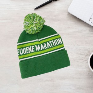 Gorro de Punto Eugene Marathon con Pompón Verde, Gorro Deportivo de Invierno - Product Image 1