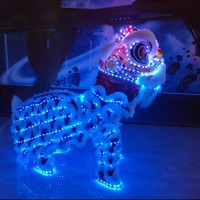 Costume de danse du lion chinois à LED, ensemble de tête de lion dorée et blanche lumineuse pour le Nouvel An, festival, spectacle sur scène, décoration