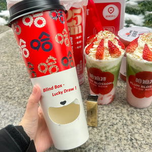 24oz tùy chỉnh BOBA bong bóng trà bất ngờ cup bí ẩn mù hộp giấy cup với độc đáo phim hoạt hình đồ chơi phiên bản giới hạn mục ngăn - Product Image 2