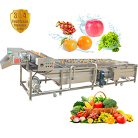 Industriële Automatische Fruit En Plantaardige Luchtbel Borstel Wasmachine Lijn Met Drogen Uitdroging Apparatuur