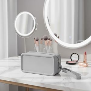 Bolsa de Cosméticos de Silicona Impermeable Portátil Personalizada de Alta Calidad, una Bolsa de Almacenamiento Multifuncional y Duradera para Mujeres - Product Image 6