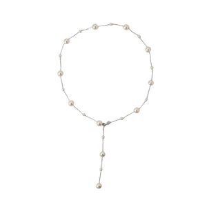 Collar <span class=keywords><strong>de</strong></span> Perlas Austriacas Vintage Minimalista Francés, Plata <span class=keywords><strong>de</strong></span> Ley 925, Cadena Larga para Suéter, Elegante y Exquisito - Product Image 5