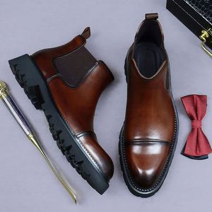 Top Luxury Designer Spring Men Genuine Leather <b>Pointed</b> Lace-Up Formal Dress Shoes Anti-Slip Breathable Business Wedding Office - Product Image 5