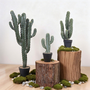 Planta de Cactus Artificial Realista de Plástico, Decoración para el Hogar, Cactus para Interiores y Exteriores, Adorno de Jardín, Plantas Artificiales - Product Image 1