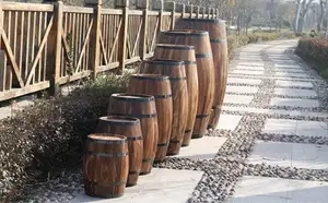 Decorative Wooden Barrels Wooden Big Barrel For Decoration