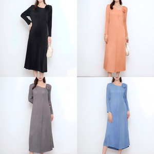 Vestido Midi Plisado Miyake Tallas Grandes con Cinturón para <span class=keywords><strong>Mujer</strong></span>, Vestidos Modestos para Iglesia, Moda Chic, Estilo Casual Holgado con Empalmes - Product Image 5