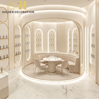 Vitrine de présentation de parfums de luxe de style français, présentoir de parfums en verre, présentoirs de parfums