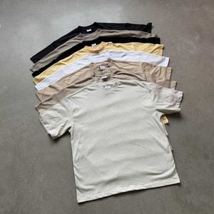 Personalizado de diamantes de imitación impreso de alta calidad 100% algodón Vintage ecológico Delgado escote estrecho de gran tamaño Drop Shoulder Hombres - Product Image 4